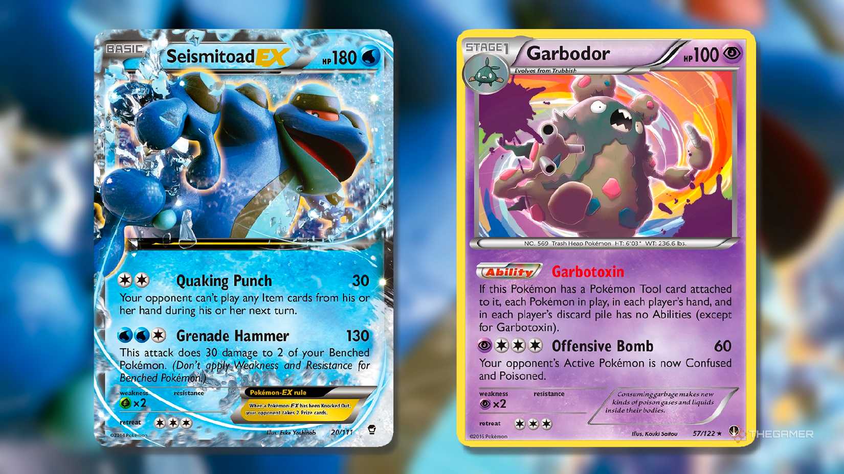 Sismotod east (Holito Rare, 20) and Tired,) 57) from X & Y) of Pokémon Tcg.