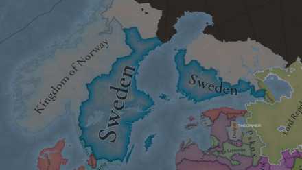Sweden and Norway at the start of the game in Europa Universalis 5. without any GUI.