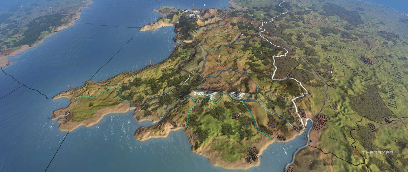 Enlarged country of Wales without GUI in Europa Universalis 5.