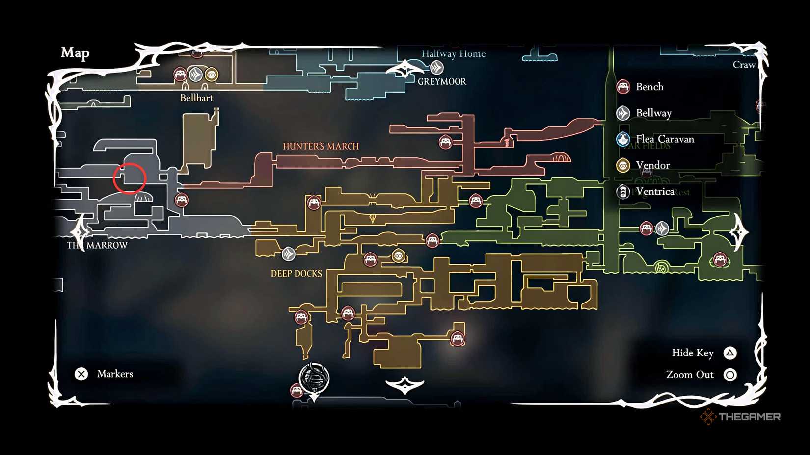 Hollow Knight: Craftmetal location in The Marrow in Silksong.