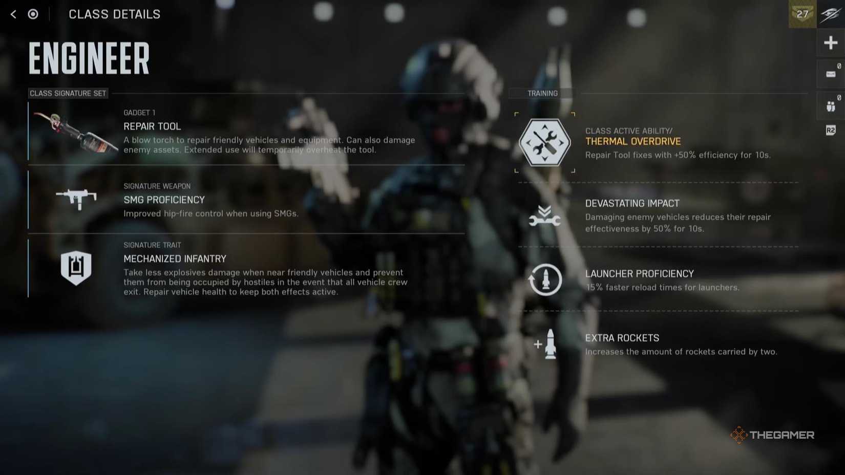 Engineer class details in Battlefield 6.