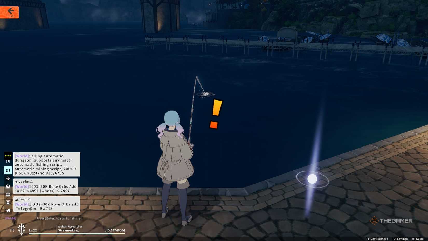 The exclamation mark indicates that you have caught a fish in Blue Protocol Star Resonance.-1