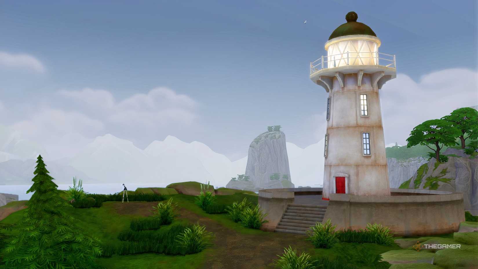 The lighthouse in Gibbi Point in The Sims 4 Adventure Awaits.