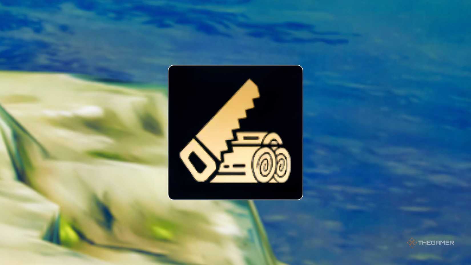 The logo for the crafting skill in Blue Protocol Star Resonance in front of an image from the game.