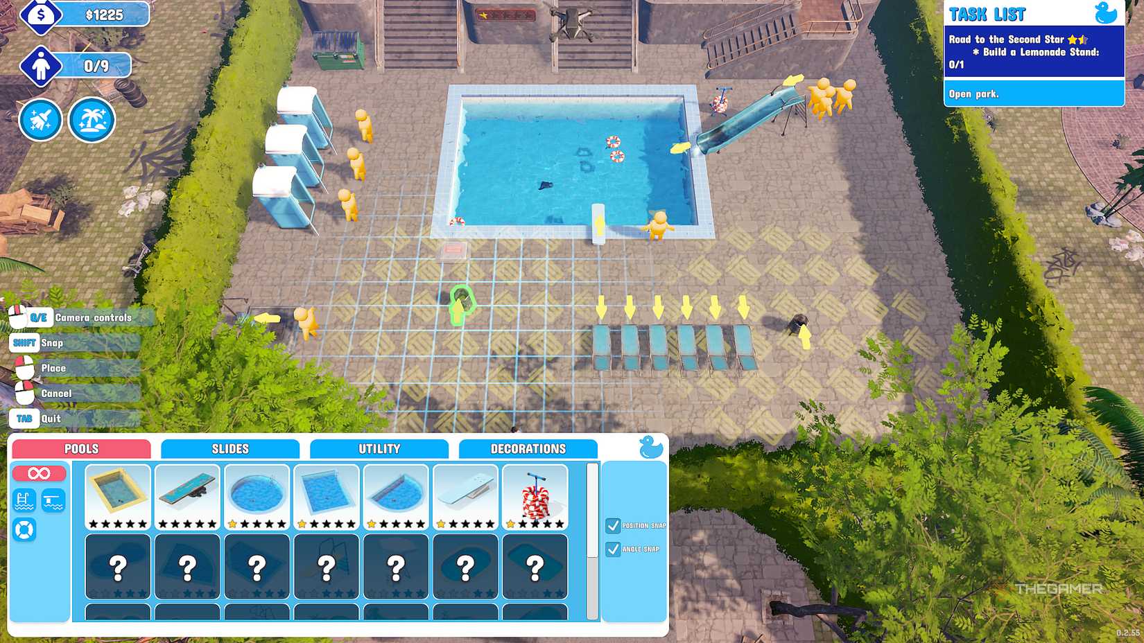 A trash can occur in the water park simulator.