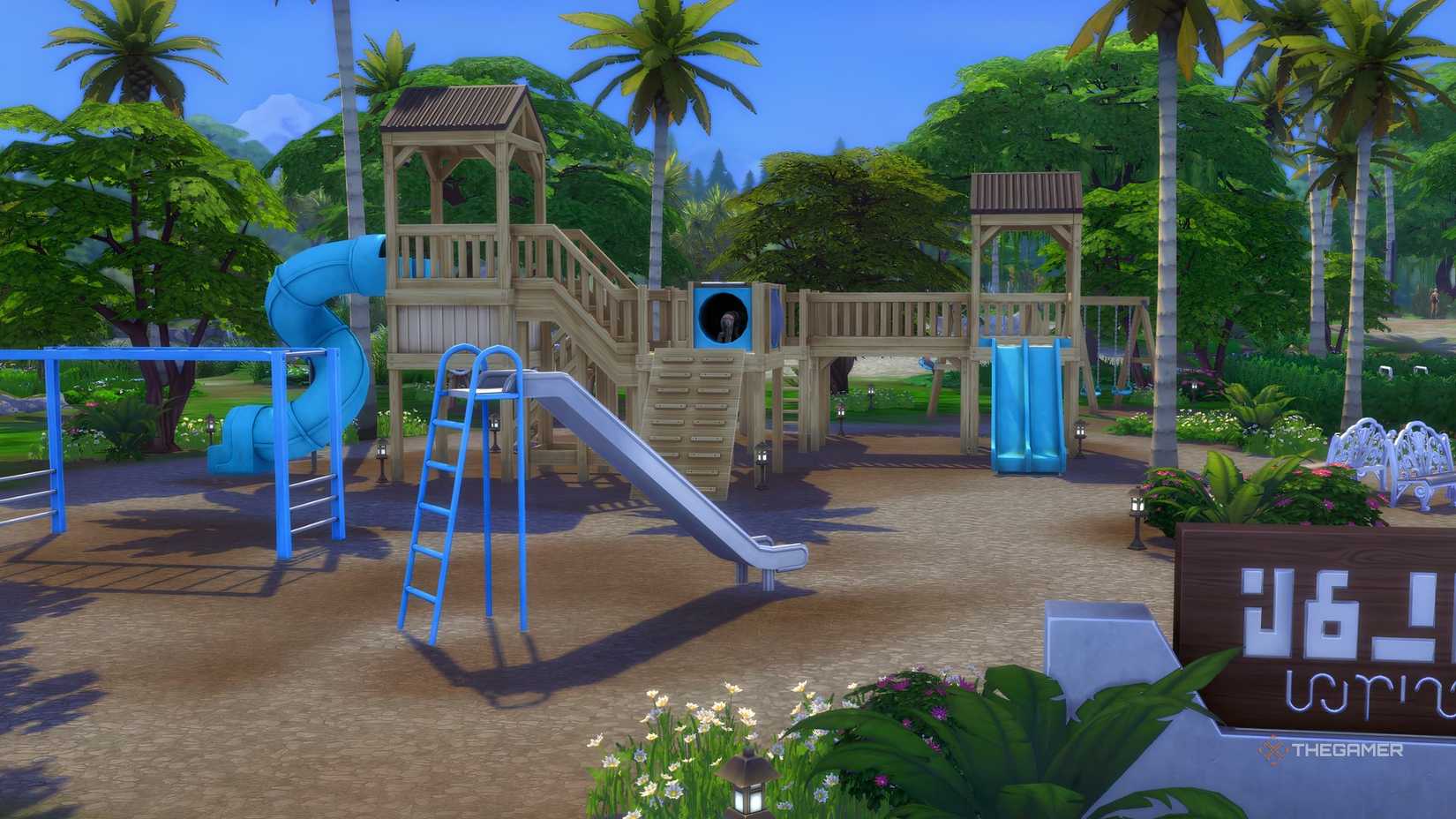 The Ts4 Adventure is waiting for the main playground with the climbing slide and the monkey down. - 1