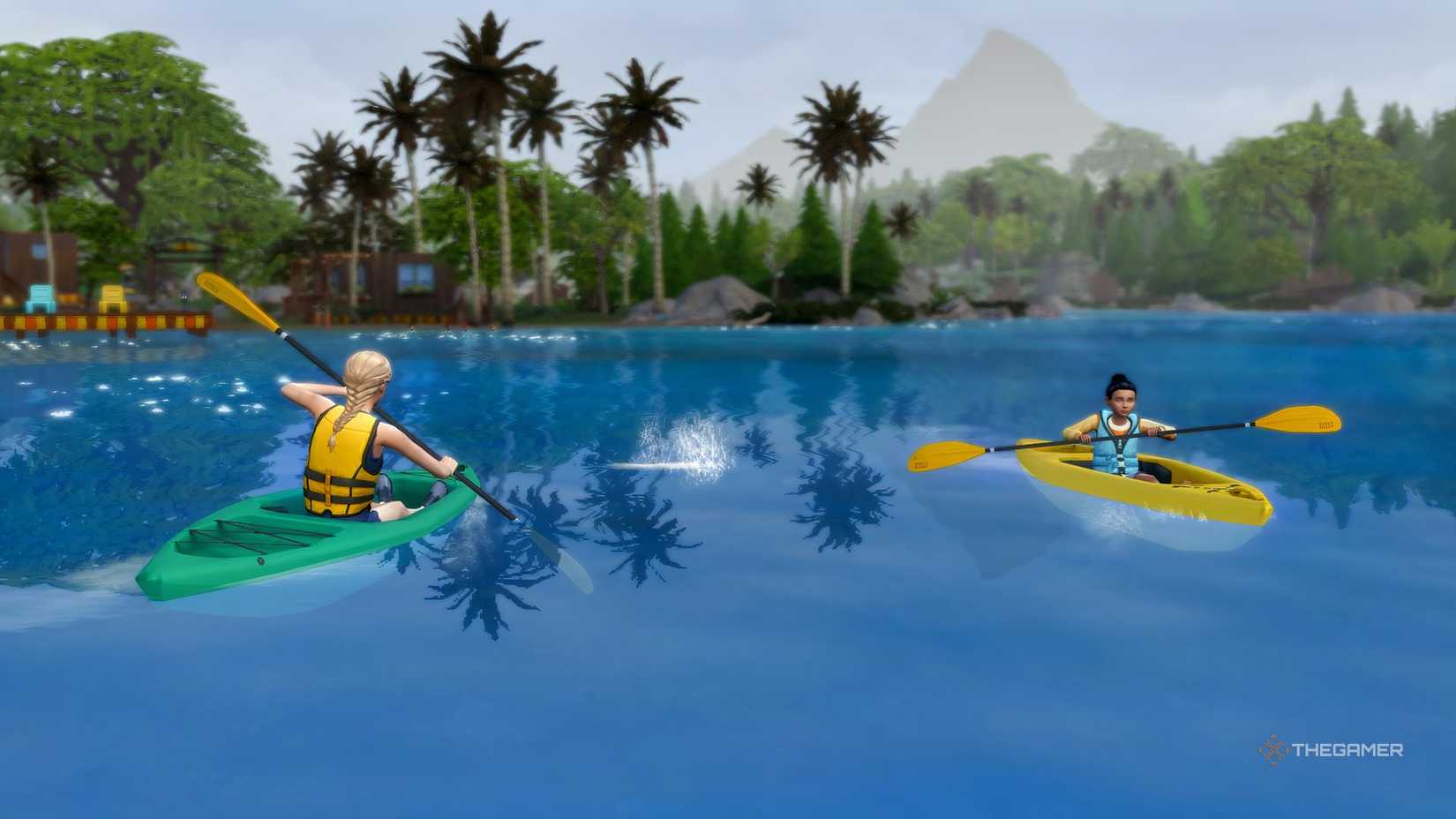Ts4 is waiting for two sims kayaking. - 1