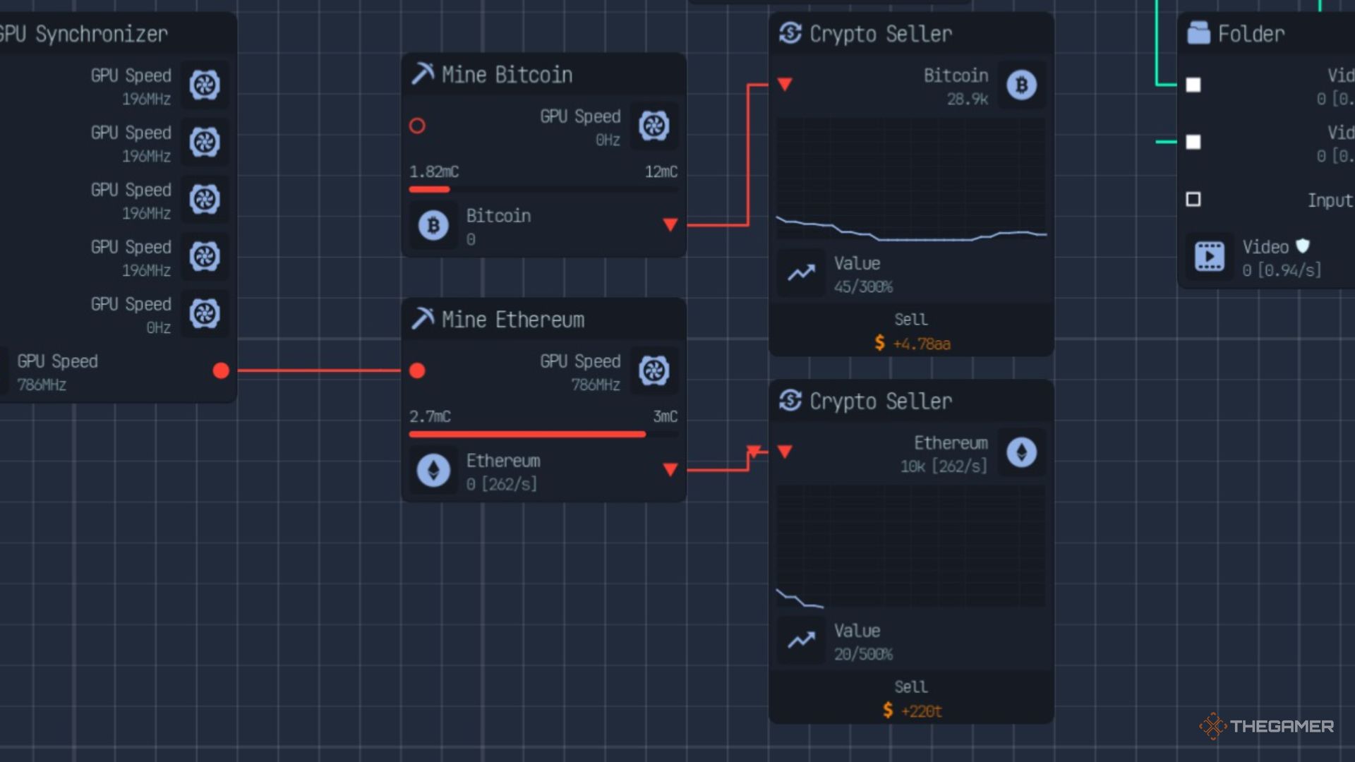 a player switches from mining bitcoin to etherium in upload labs.
