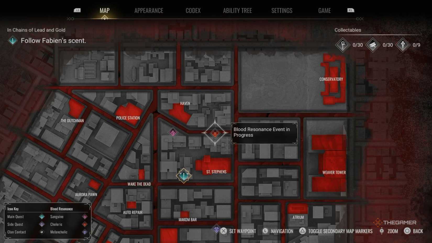 Vampire The Masquerade Bloodlines 2 blood resonance event on the map.
