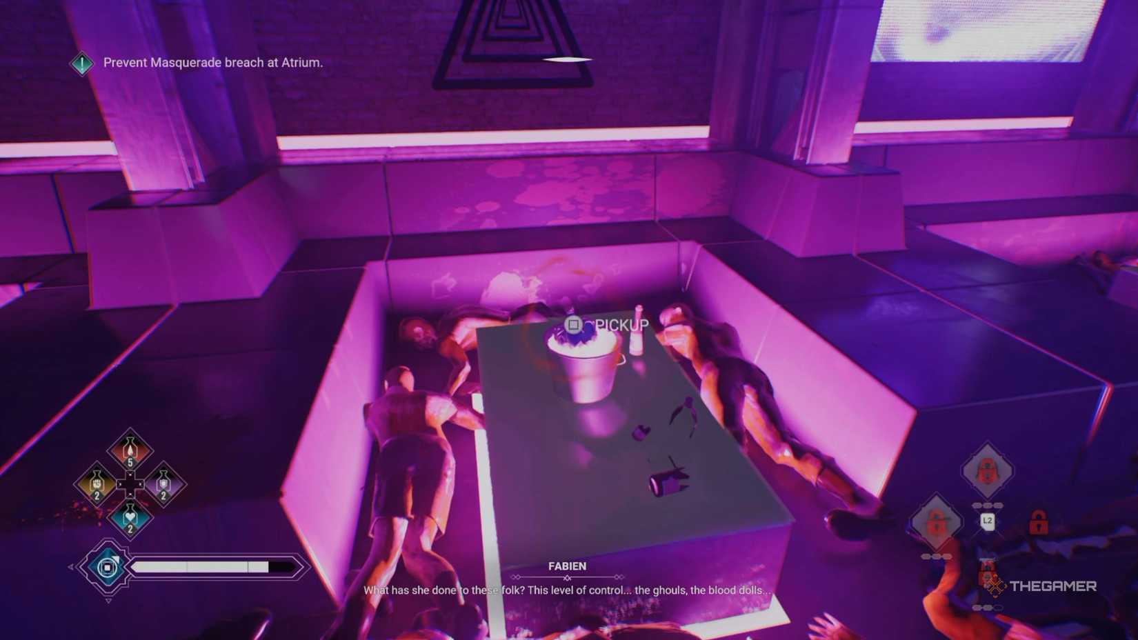 Vampire The Masquerade Bloodlines 2 picking up potion.