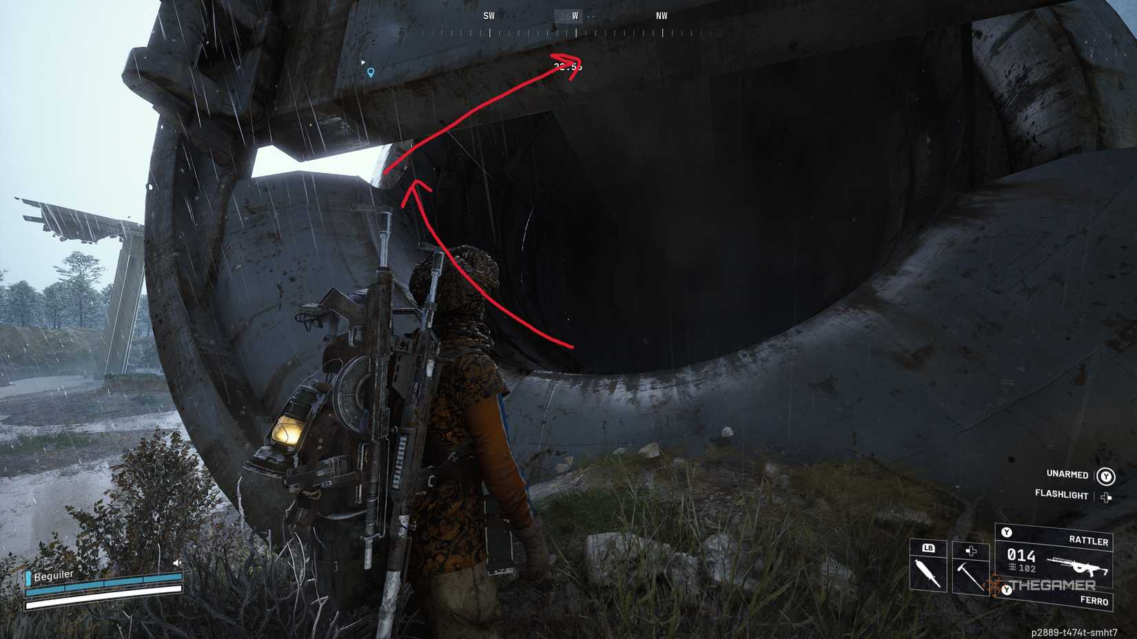 بازیکنی که پازل شعله Adorned Wreckage را در Arc Raiders تکمیل می کند.