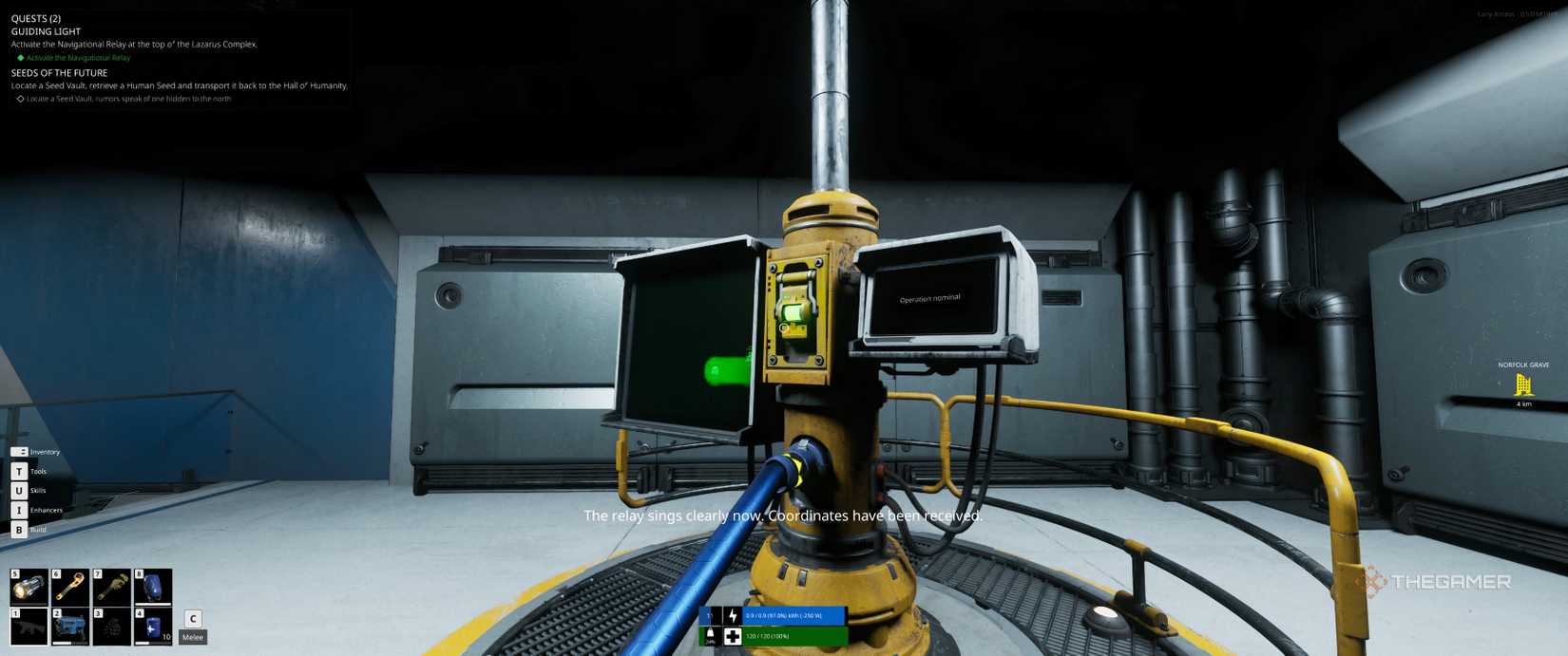 Powered up communications array in The Last Caretaker.