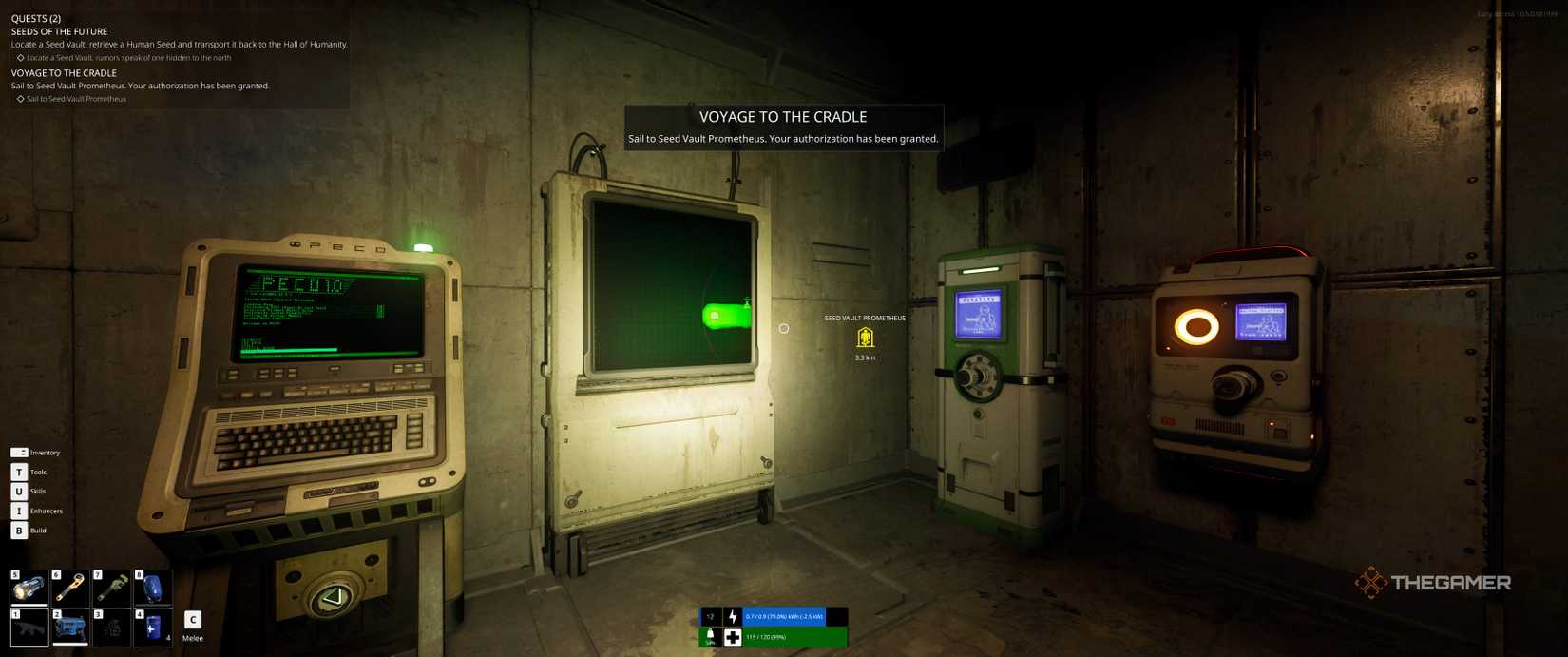 Voyage to the cradle text pinging as pico shows location of vault in The Last Caretaker.