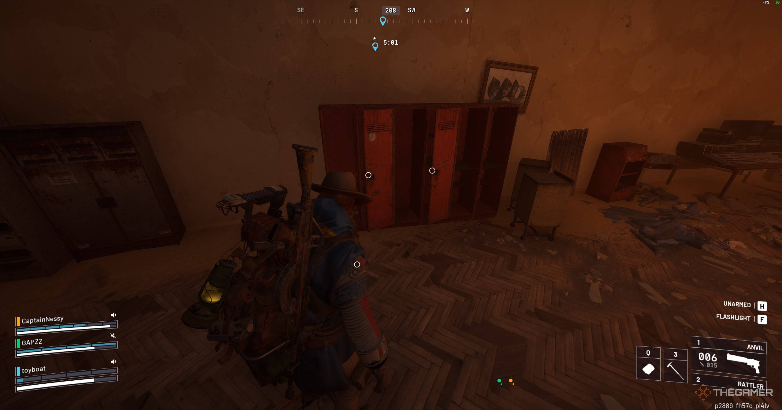 Red Lockers in front of a player in Arc Raiders.