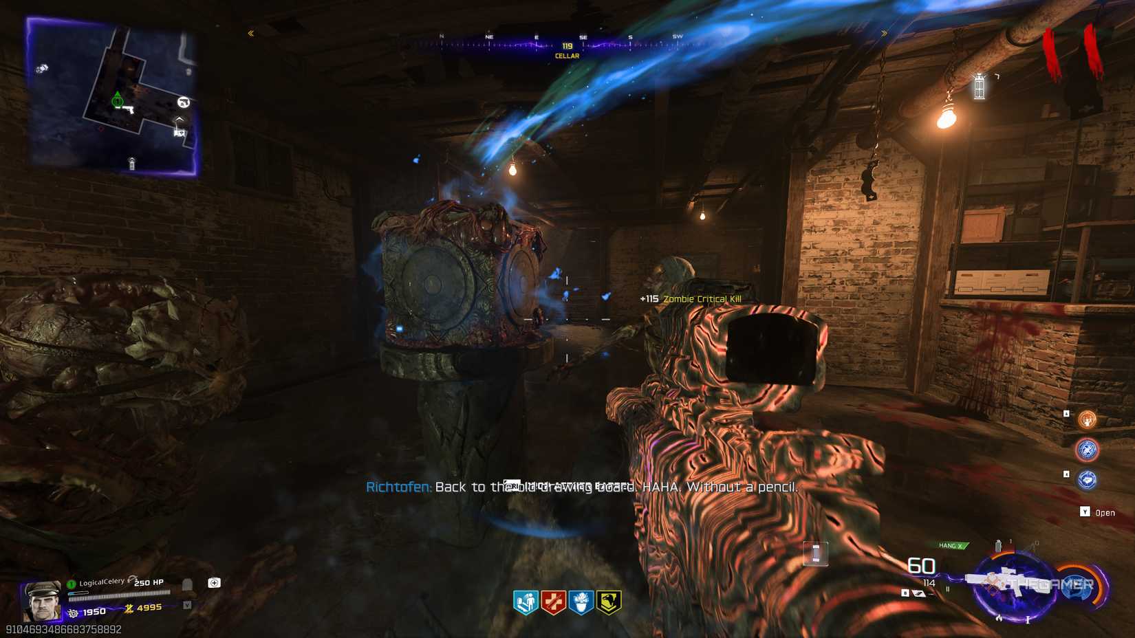 Black Ops 7 player in the basement looking at a strange Eldritch box.