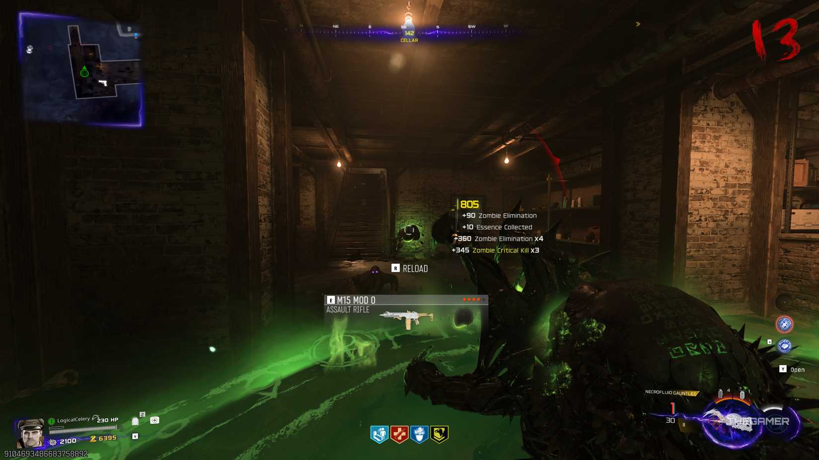 Black Ops 7 players shoot a Wonder Weapon at green orbs.