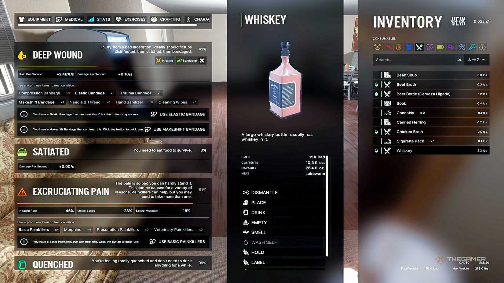 A bottle of whiskey in Vein.