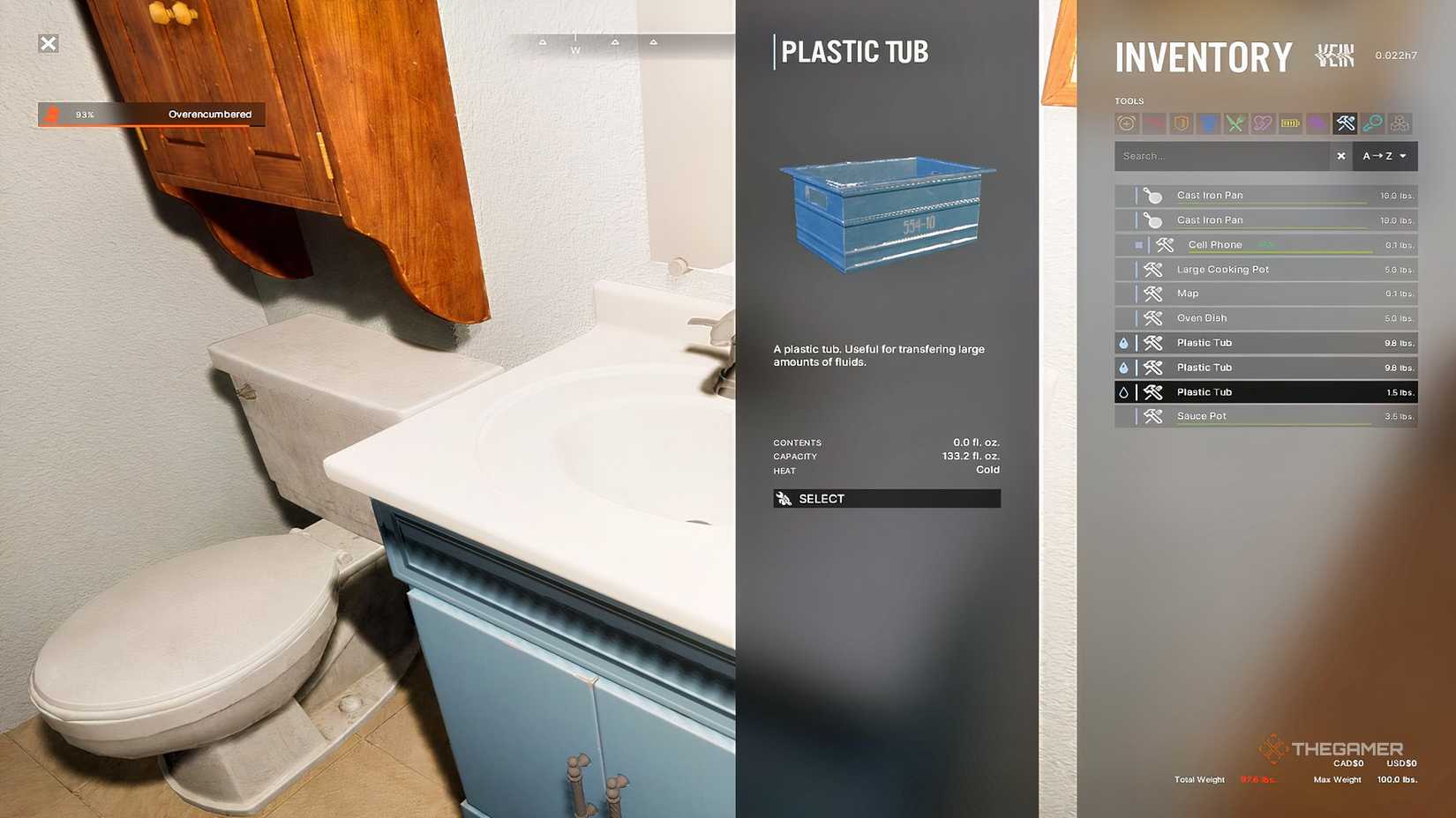 یک وان پلاستیکی در سینک حمام در وین پر می شود.