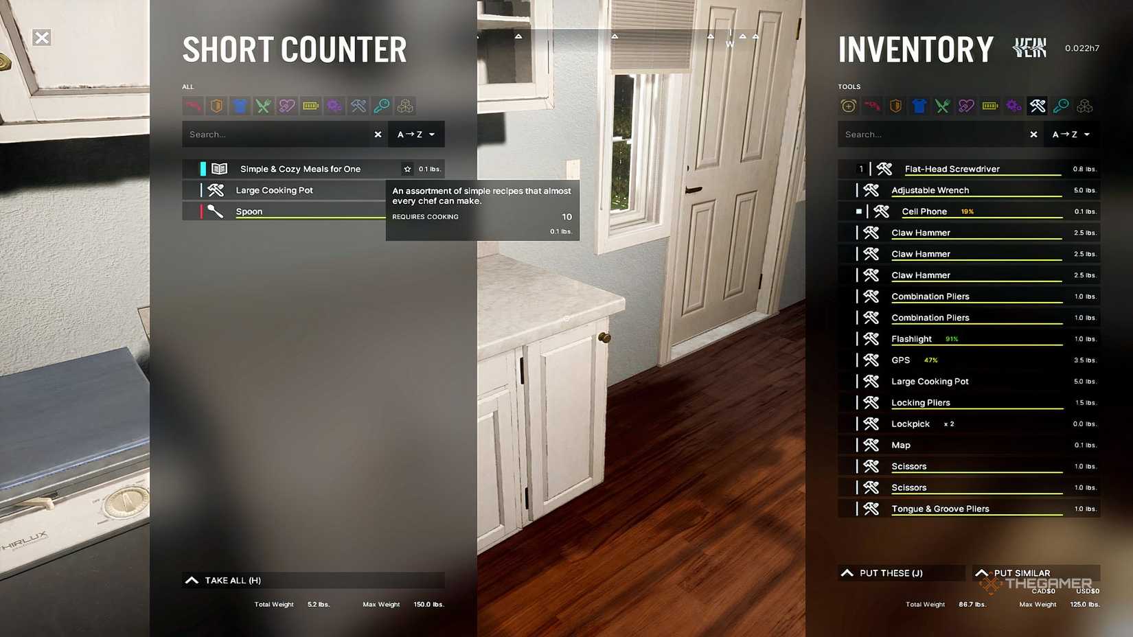 یک مجله دستور پخت داخل یک پیشخوان کوتاه در رگ.