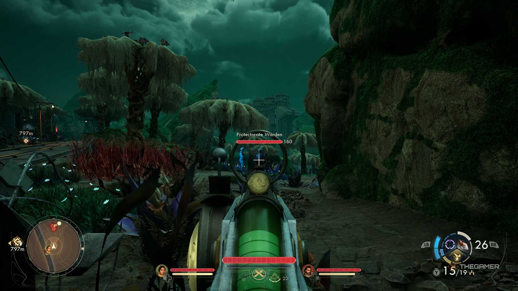 Targets Protectorate Administrator in Outer Worlds 2.