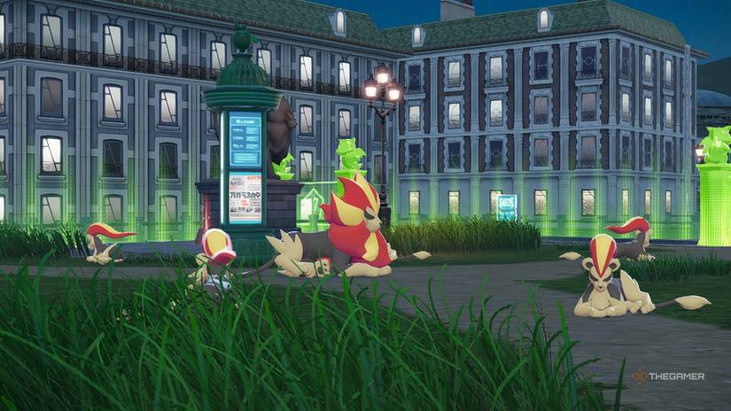 Alpha Pyroar sleeping among other pyroar in Pokemon Legends: Z-A.