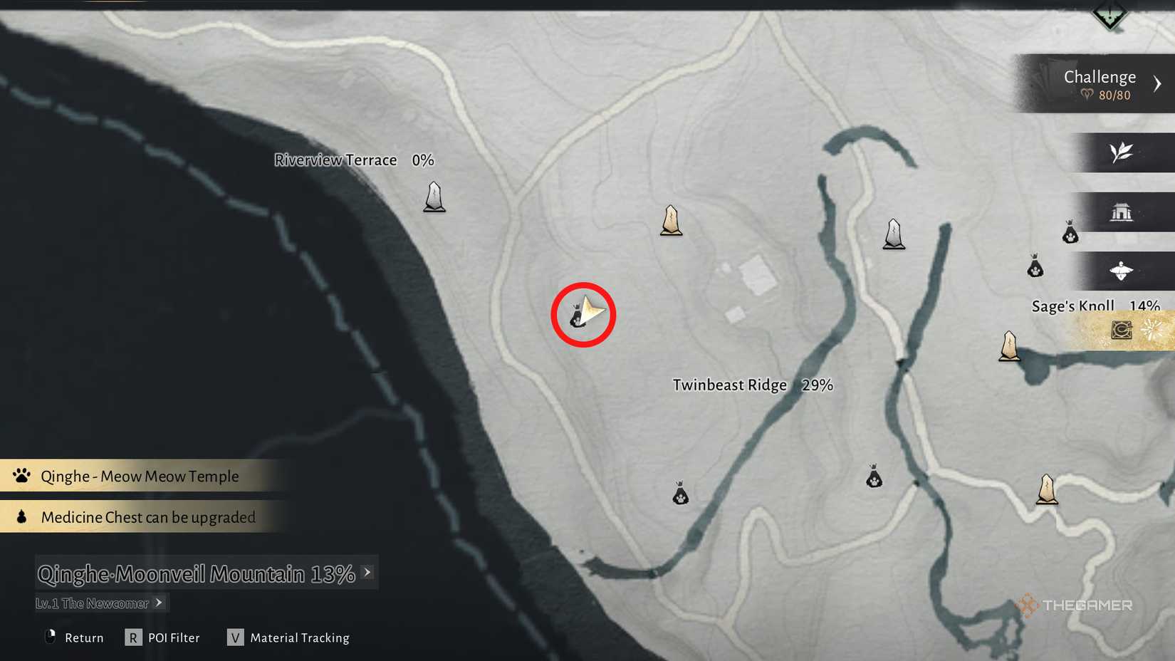 Another meow meow location near twin beast ridge in Where Winds Meet.