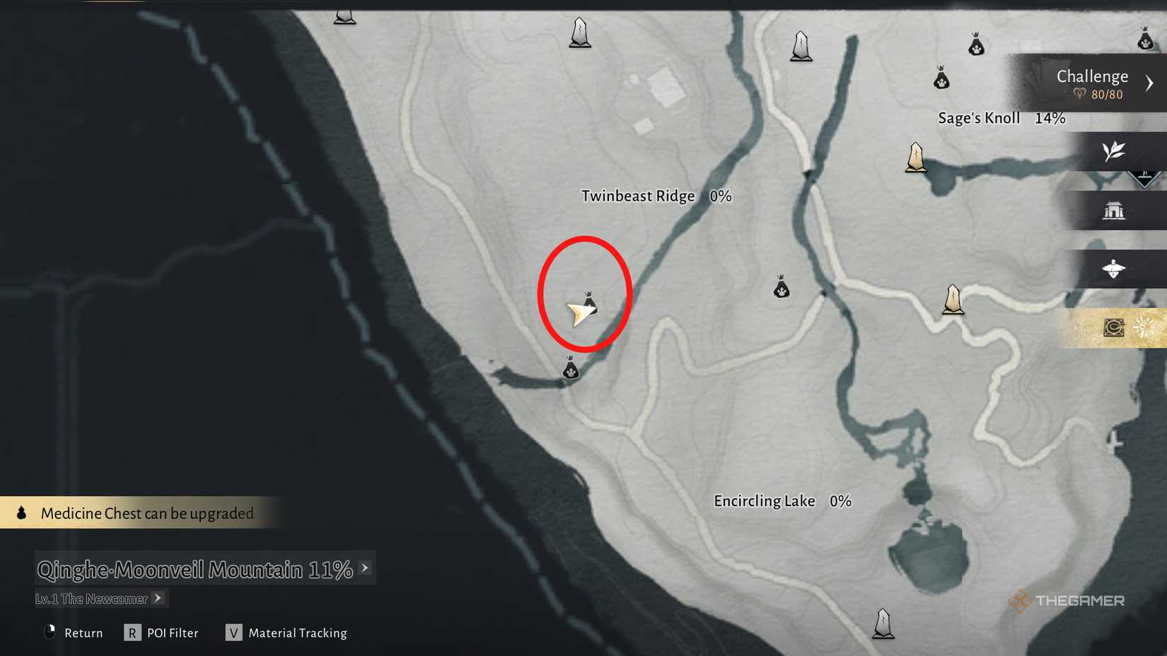 Another puzzle near twin beast ridge in Where Winds Meet.