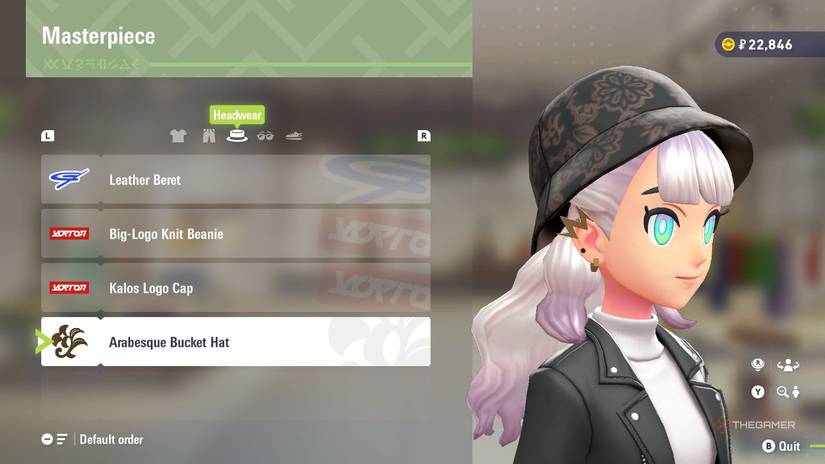 Arabesque Bucket Hat at Masterpiece in Pokemon Legends: Z-A.