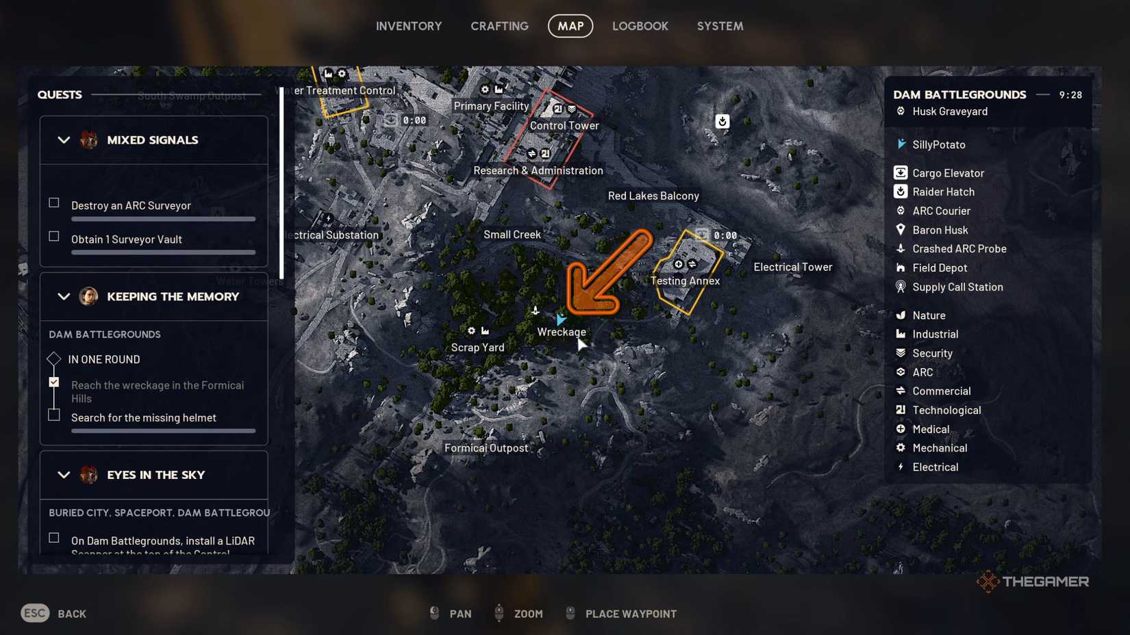 Arc Raiders missing helmet location in wreckage.