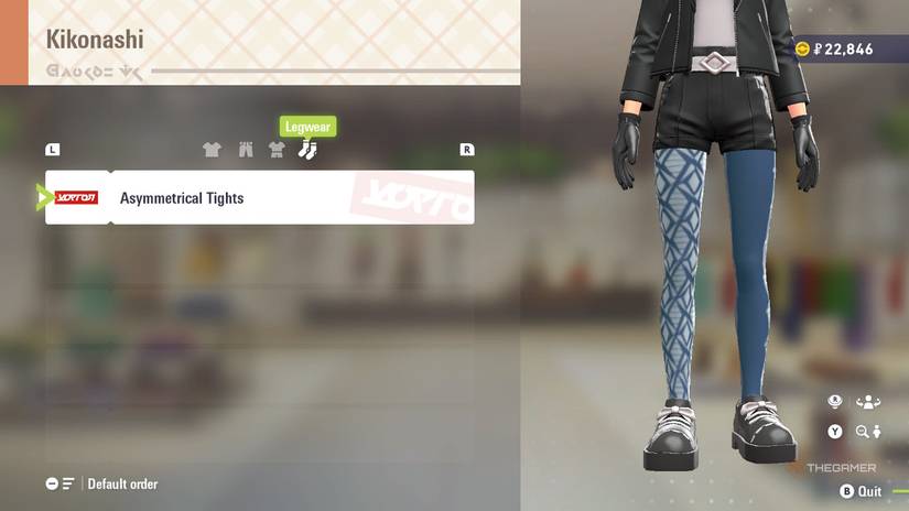 Asymmetrical Tights at Kikonashi in Pokemon Legends: Z-A.