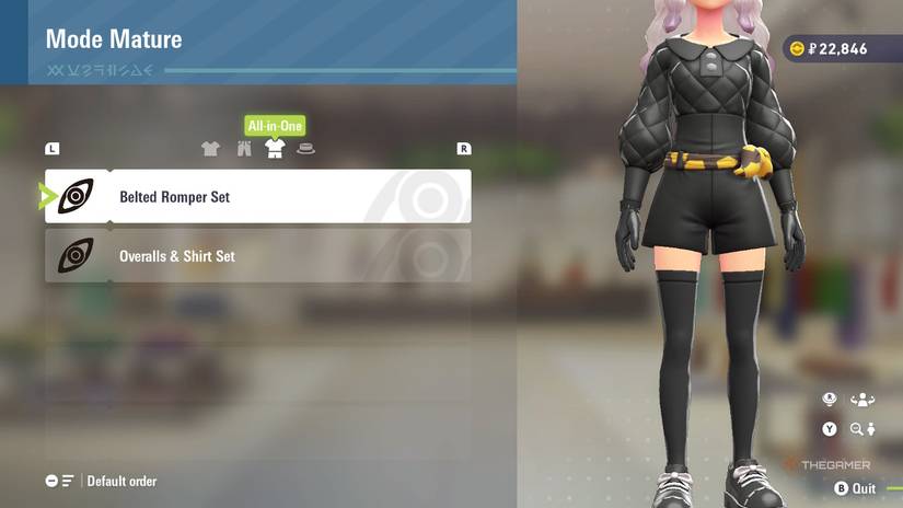 Belted Romper Set at Mode Mature in Pokemon Legends Z-A.