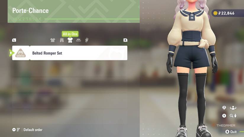 Belted Romper Set at Porte-chance in Pokemon Legends Z-A.