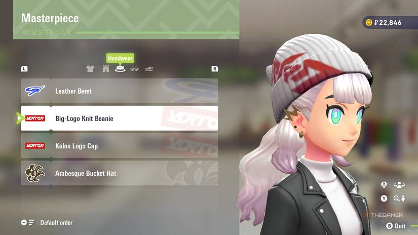 Big-Logo Knit Beanie at Masterpiece in Pokemon Legends: Z-A.