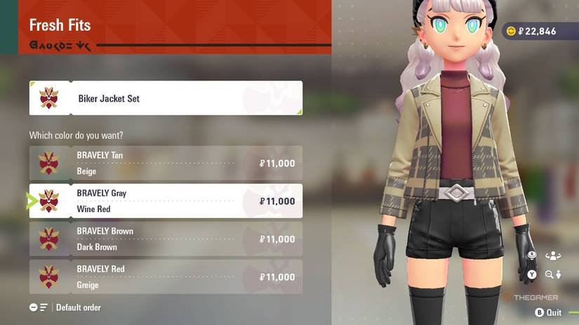 Biker Jacket Set at Fresh Fits in Pokemon Legends: Z-A.