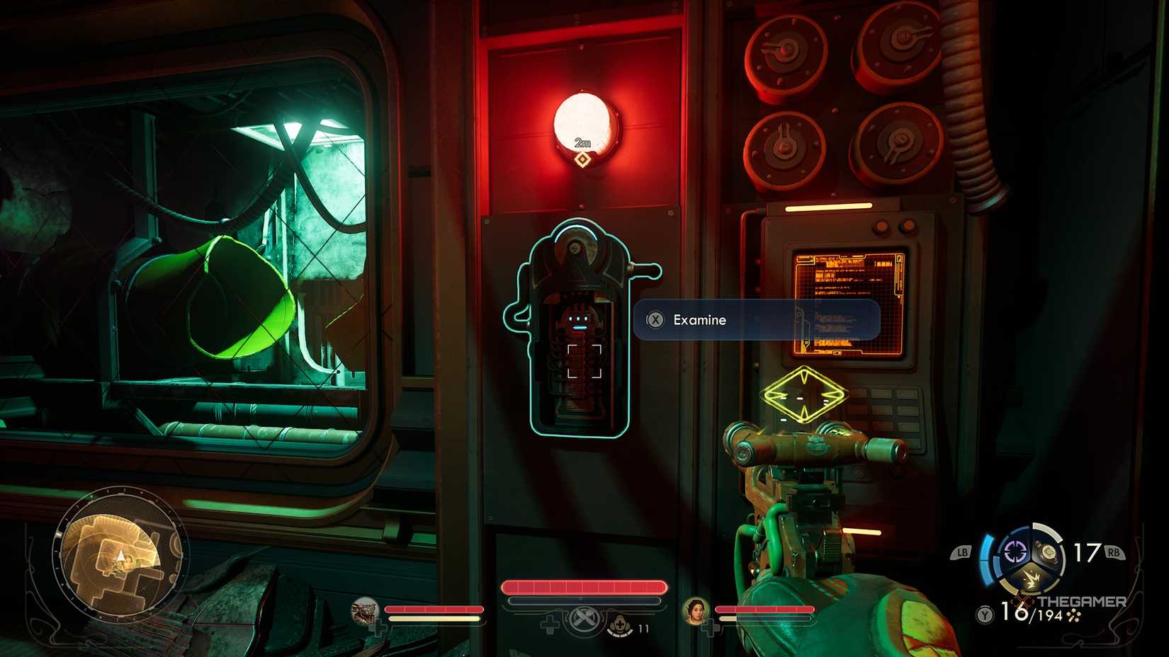 The blue device on the wall in The Outer Worlds 2.