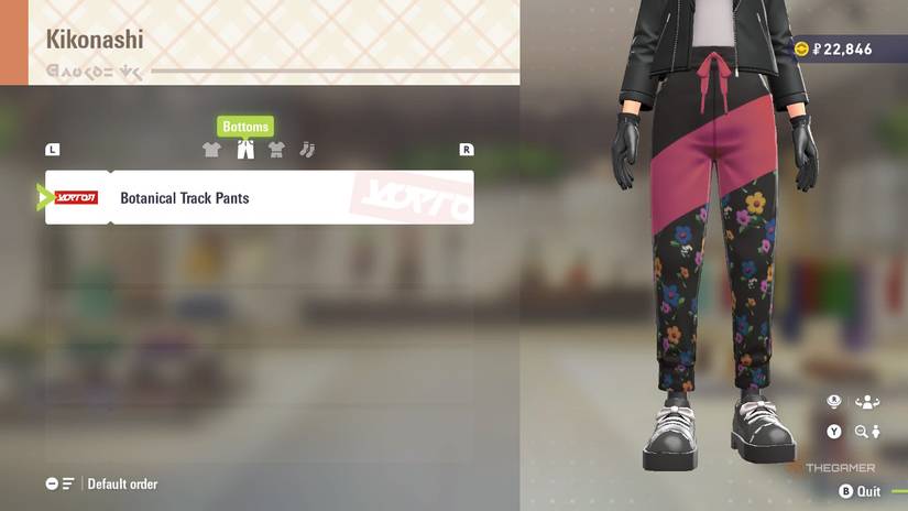 Botanical Track Pants at Kikonashi in Pokemon Legends: Z-A.