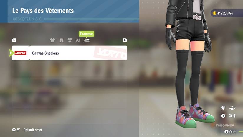 Canvas Sneakers at Le Pays des Vetements in Pokemon Legends: Z-A.