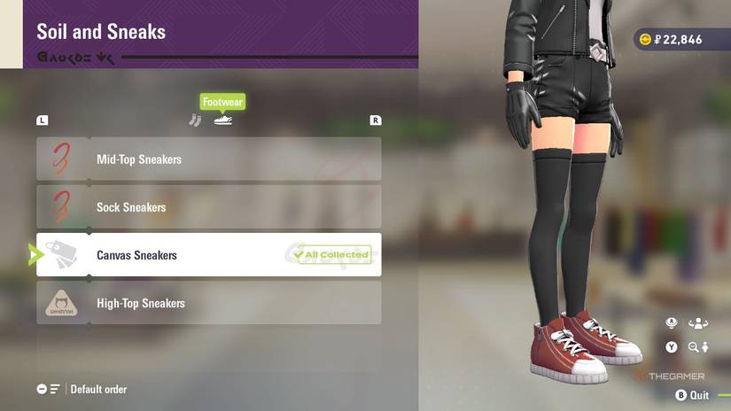 Canvas Sneakers at Soil and Sneaks in Pokemon Legends: Z-A.