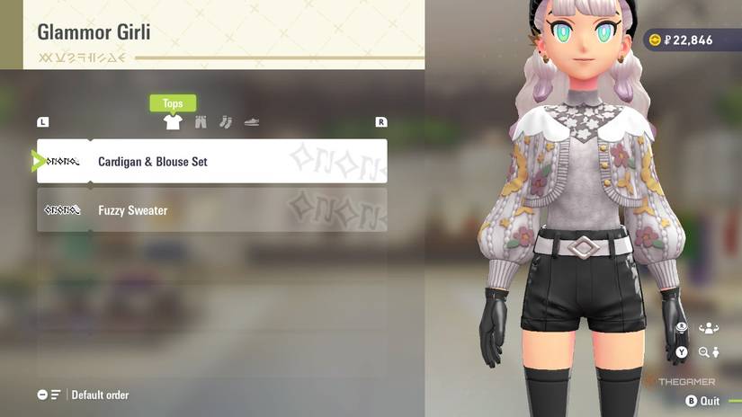 Cardigan and Blouse Set at Glammor Girli in Pokemon Legends: Z-A.