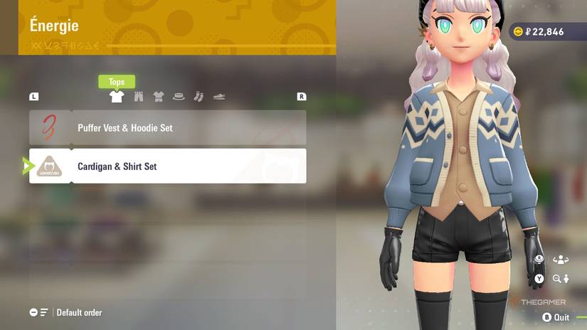 Cardigan and Shirt at Energie in Pokemon Legends: Z-A.