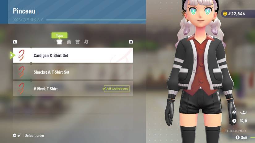 Cardigan and Shirt Set at Pinceau in Pokemon Legends: Z-A.