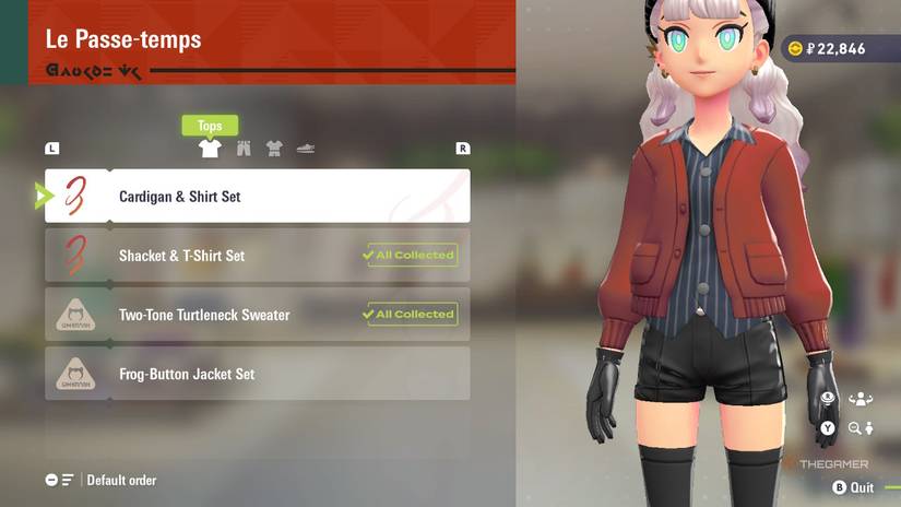 Cardigan at Le Passe Temps in Pokemon Legends Z-A.