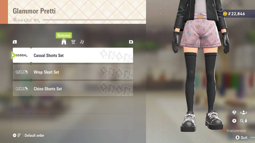 Casual Shorts Set  at Glammor Pretti in Pokemon Legends: Z-A.