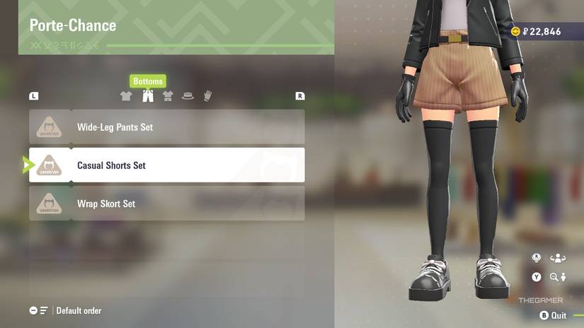 Casual Shorts Set at Porte-chance in Pokemon Legends Z-A.