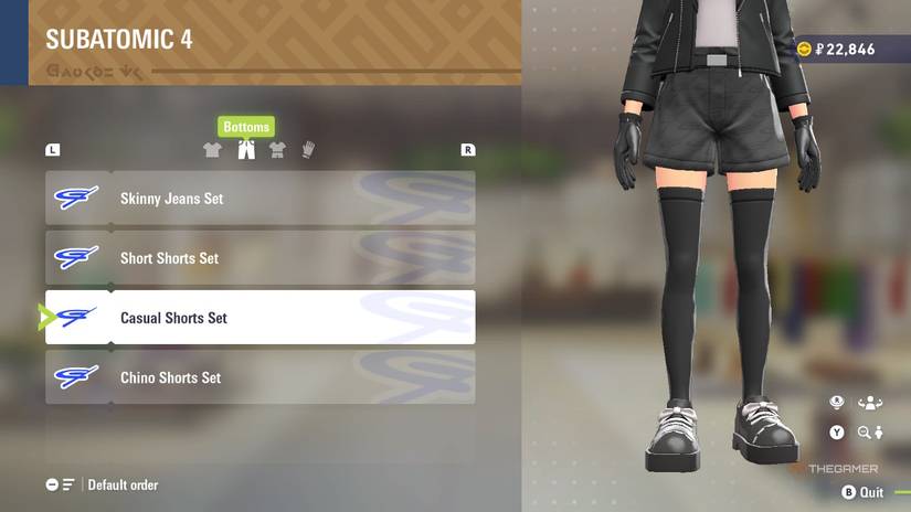 Casual Shorts set at SUBATOMIC 4 In Pokemon Legends: Z-A.