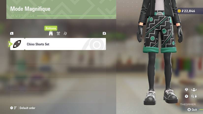 Chino Shorts Set  at Mode Magnifique in Pokemon Legends: Z-A.