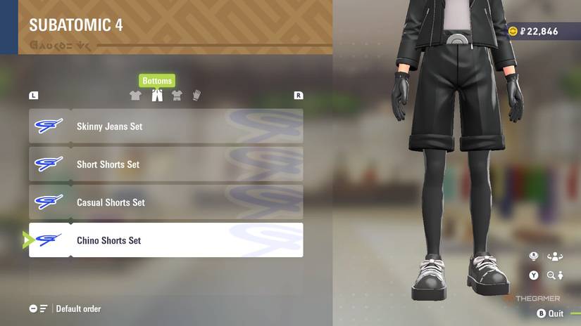 Chino Shorts set at SUBATOMIC 4 In Pokemon Legends: Z-A.