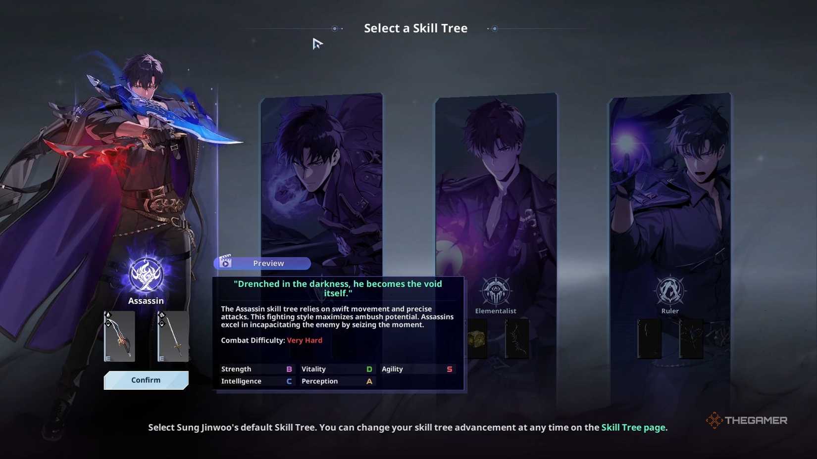 Choosing a class in Solo Leveling Arise Overdrive.