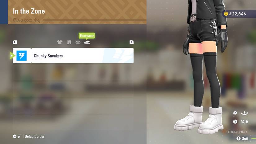 Chunky Sneakers at In The Zone in Pokemon Legends: Z-A.