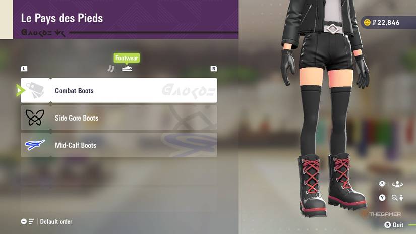 Combat Boots at Le Pays des Pieds in Pokemon Legends: Z-A.